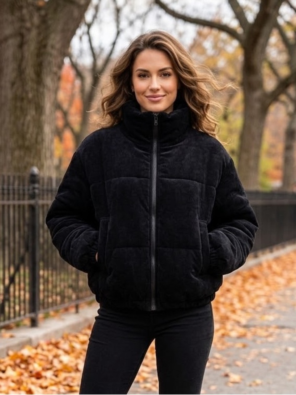 Princess Polly Black Plush Puffer Jacket